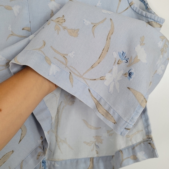 Vintage Partners 90s Y2K Blue Floral Spring Cottagecore Button Vest Tencel XL - Picture 4 of 13